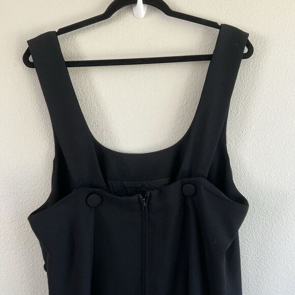 Vintage Maggy London Button Black Midi Dress Women’s 16 career - Picture 4 of 7